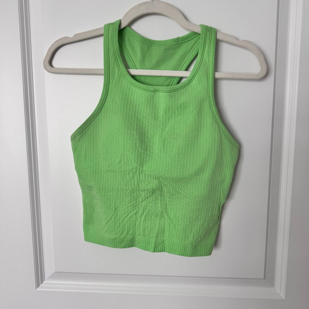 Lululemon Ebb to Street Crop Tank - Lime Green (GUC)